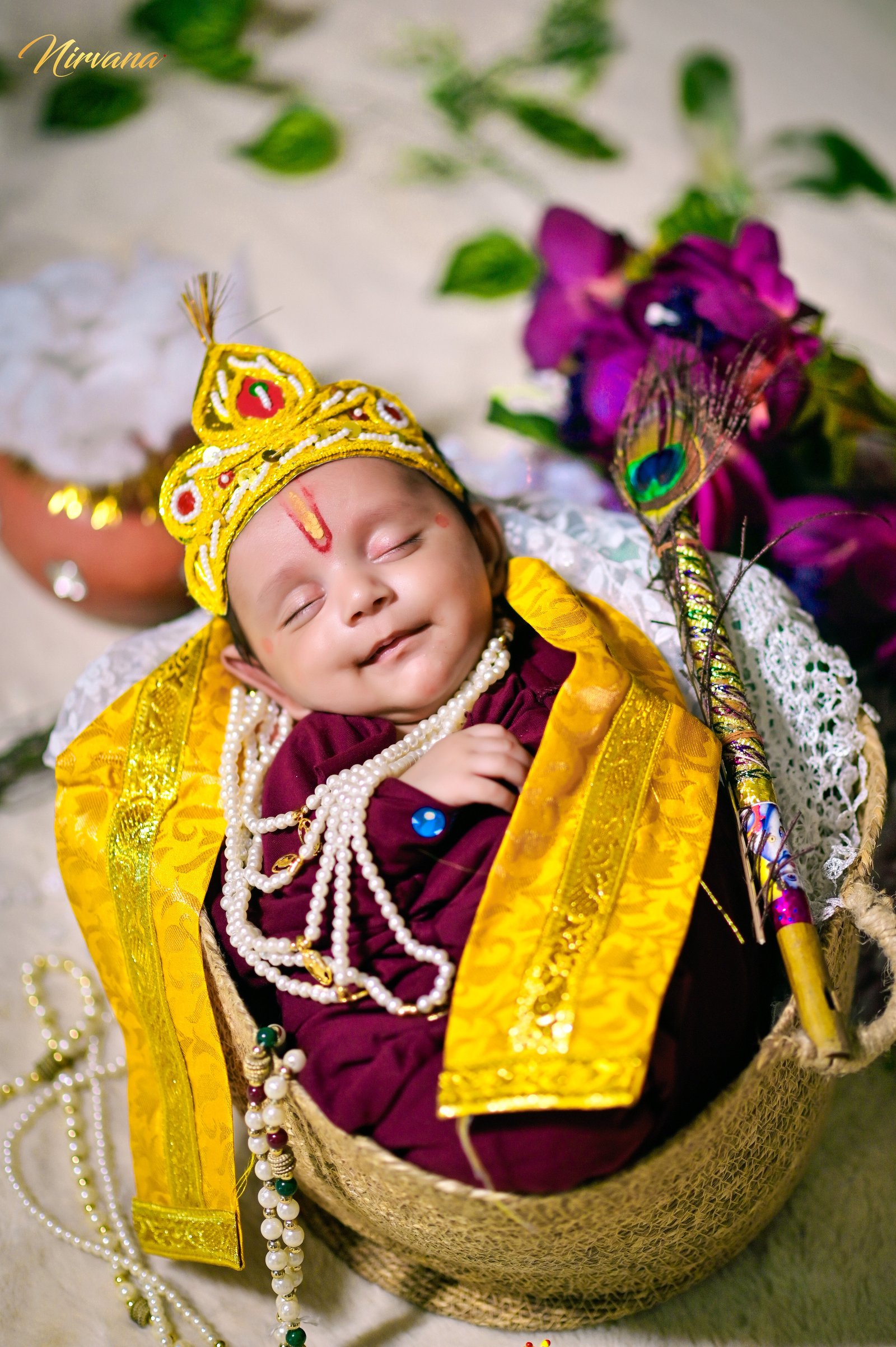 Gently styled newborn portrait by Nirvana Photography, image 1